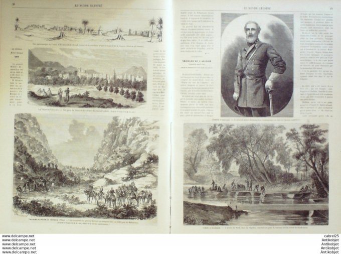 Le Monde illustré 1864 n°379 Algérie Oran Meknessas Chellala Danemark Middleford Viet Nam Song Rai B