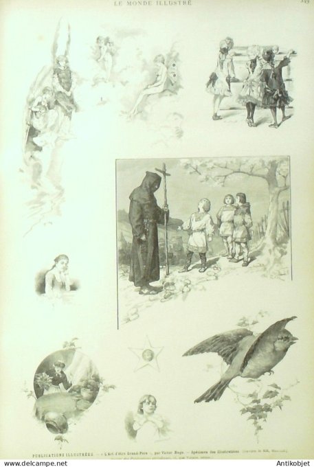 Le Monde illustré 1884 n°1444 Gambetta  église de Saint Nicolas des Champs