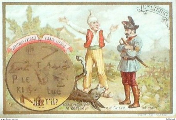 Chromo Liebig Sang  395 Puzzles objets caches V (1893)