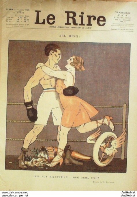 Le Rire 1921-01- 1 # 100 Journal humoristique Ed.Originale Film de Raux