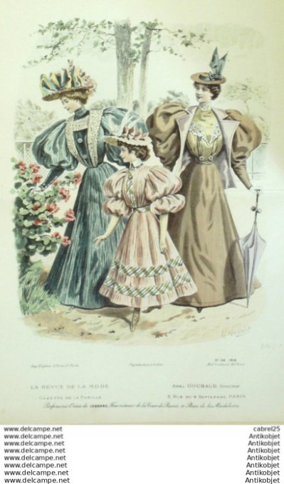 Gravure Mode La Gazette 1895 # 22 (Old Fashion plate)