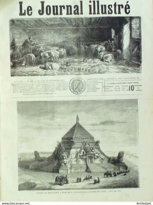 Le journal illustré 1869 n°300 Jerusalem Nazareth Egypte Caire Isthme Suez