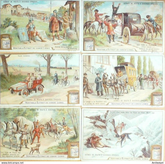 Chromo Liebig Sang  797 Scenes de route a diverses epoques (1904)