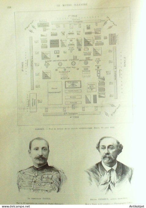 Le Monde illustré 1892 n°1854 Tréguier (22) Maroc Anghera Famars Maghzen Givet (08) Ernest Renan