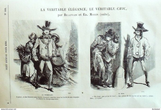 Petit journal pour Rire 1864 # 558 Nos Bobonnes Grevin