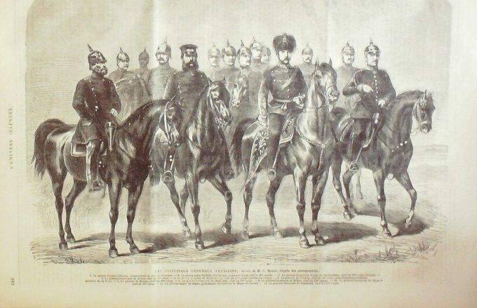 L'Univers illustré 1866 # 563 Weimar bataillon Landwehr Italie Ponti lac Garda Généraux Prussiens   