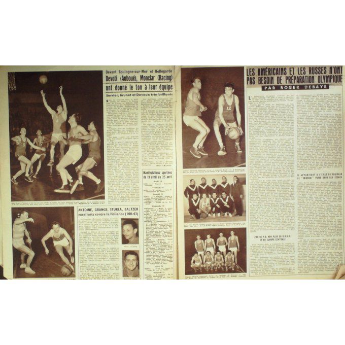 Miroir Des Sports 1956 #  563 16 Avr France Hollande Poisson Lavoine Closset Fulop Sab