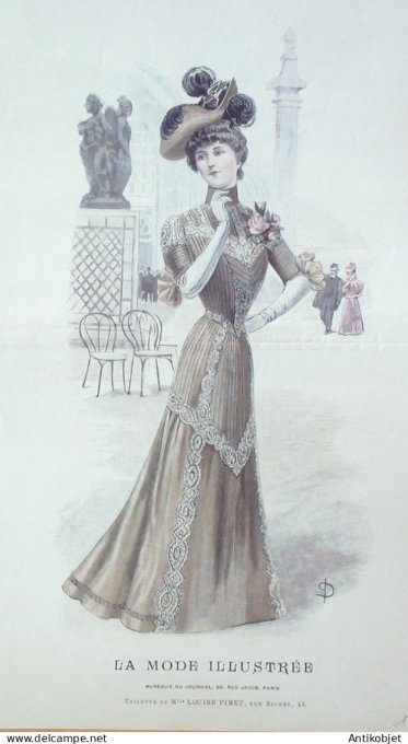 Gravure Mode illustree 1902 # 26 (Old Fashion plate) RARE