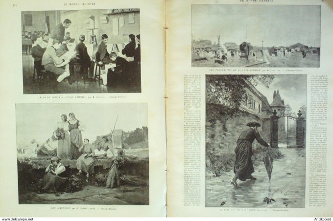 Le Monde illustré 1895 n°1988 Egypte Bonaparte vaccin du Croup Italie Pavie