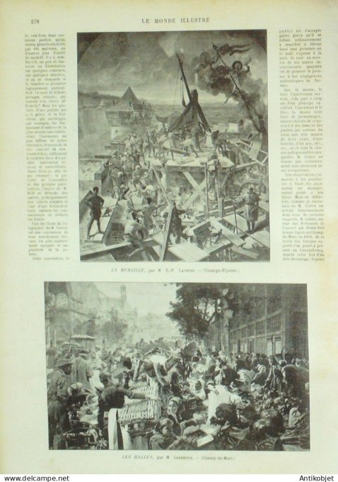 Le Monde illustré 1895 n°1988 Egypte Bonaparte vaccin du Croup Italie Pavie