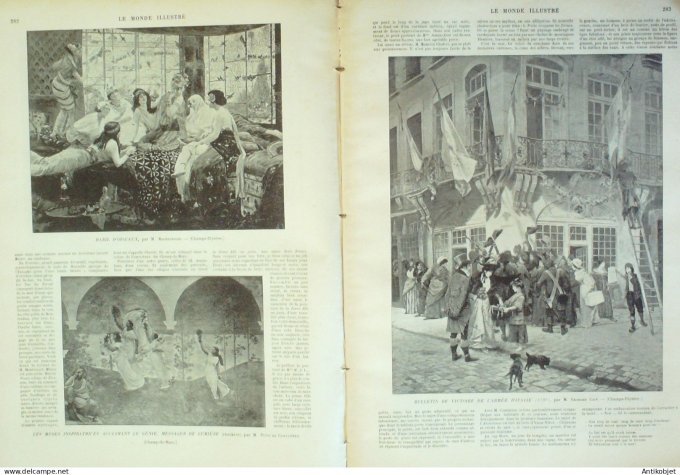 Le Monde illustré 1895 n°1988 Egypte Bonaparte vaccin du Croup Italie Pavie