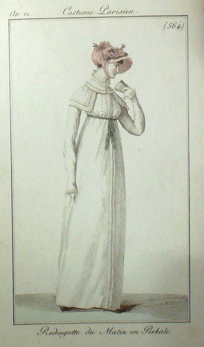 Gravure Mode Costume Parisien 1804 an 12 # 564 (eau forte old Fashion plate