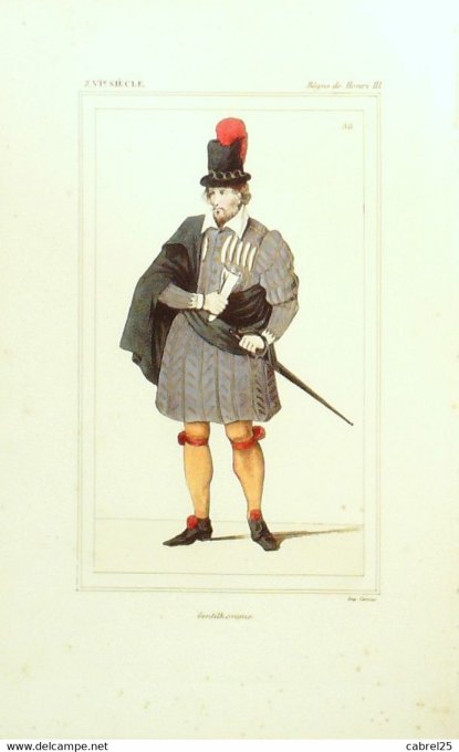 Portrait Gentilhomme sous HENRI III 16ème 1852