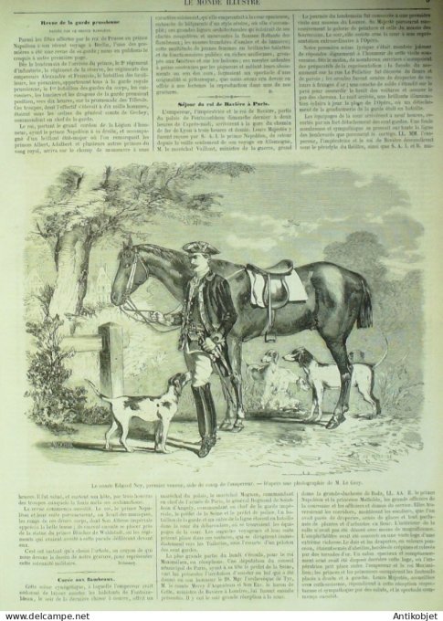 Le Monde illustré 1857 n°  7 Chine Pékin marchand soldat Madrid combat de taureaux