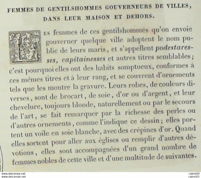 Italie EPOUSE de GOUVERNEUR 1859