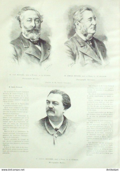 Le Monde illustré 1891 n°1762 Toulon (83) Russie  Ambassade Emile Richard