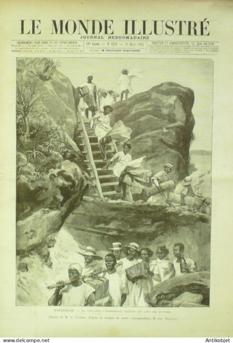 Le Monde illustré 1894 n°1928 Madagascar Anbohimarina Ratovelo Angleterre Lord Rosebery