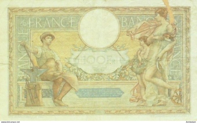Billet Banque de France 100 francs Luc Olivier Merson Grands Cartouches DX.4=6=1931 AB+