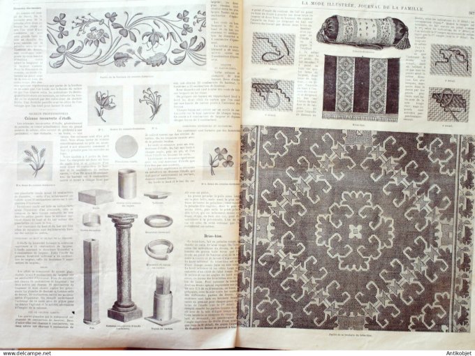 La Mode illustrée journal + gravure associée 1882 # 44