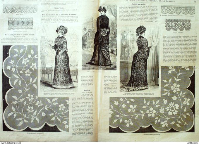 La Mode illustrée journal + gravure associée 1882 # 44