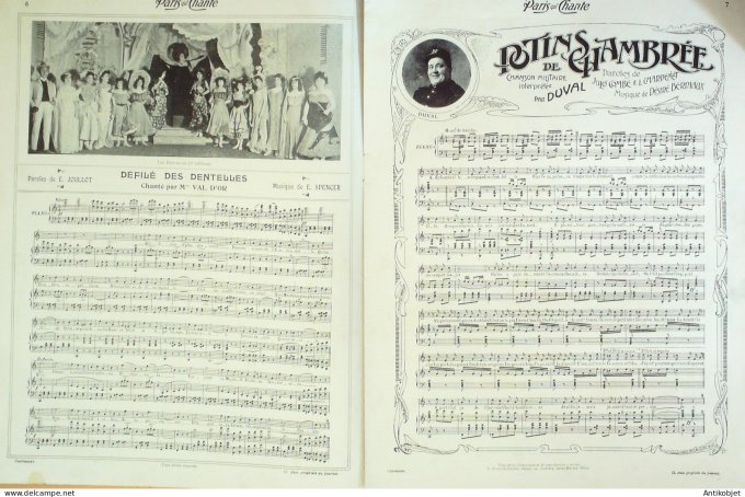 Paris qui chante 1905 n°111 Héraud Duval Val d'Or Nita Darbel Davierre Max Steiner