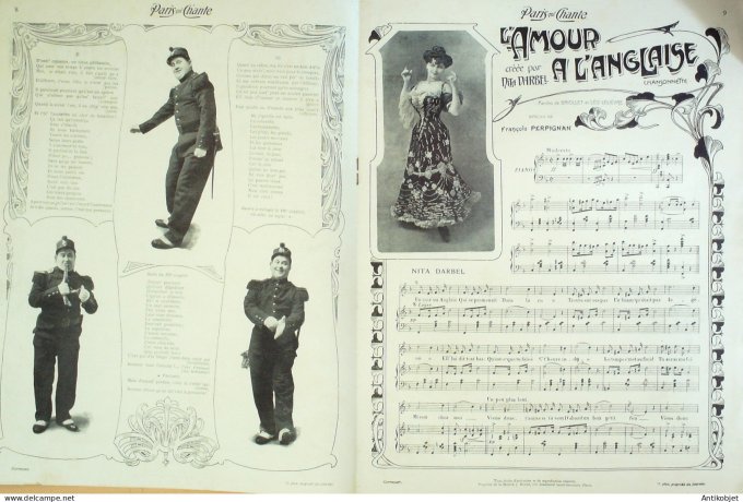 Paris qui chante 1905 n°111 Héraud Duval Val d'Or Nita Darbel Davierre Max Steiner