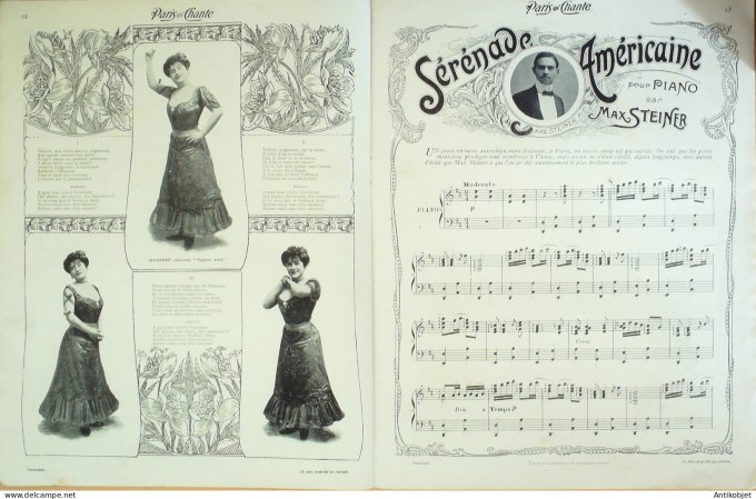 Paris qui chante 1905 n°111 Héraud Duval Val d'Or Nita Darbel Davierre Max Steiner