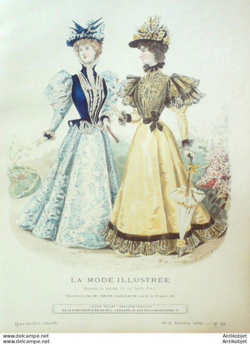 Gravure Mode illustree 1896 # 29 (Old Fashion plate) rare