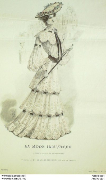 Gravure Mode illustree 1903 # 32 (Old Fashion plate) rare