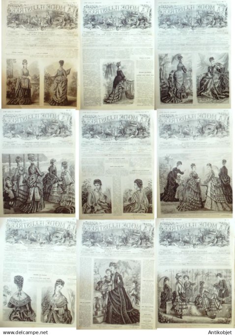Mode illustree  1874 Lot de 9 journaux