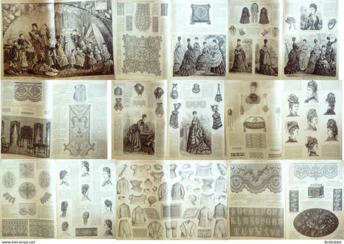 Mode illustree  1874 Lot de 9 journaux