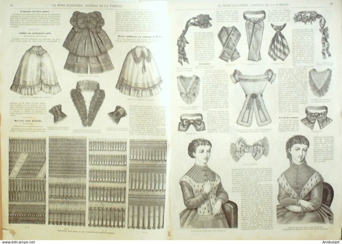 La Mode illustrée journal + gravure associée 1870 #  3