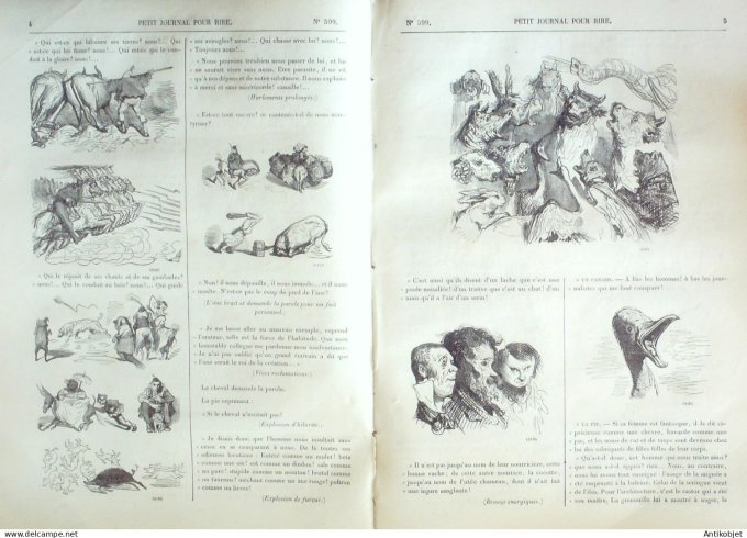 Petit journal pour Rire 1866 # 599 grosses betes a l'Exposition Gustave Dore