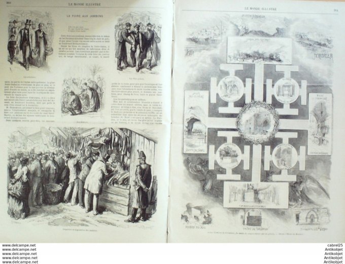 Le Monde illustré 1870 n°680 Espagne Gracia Jérusalem Italie Rome Roi Naples