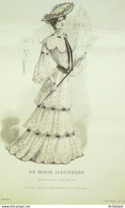Gravure Mode illustree 1903 # 32 (Old Fashion plate) RARE