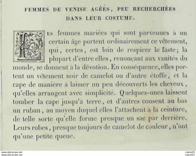 Italie VENISE Dame âgée 1859