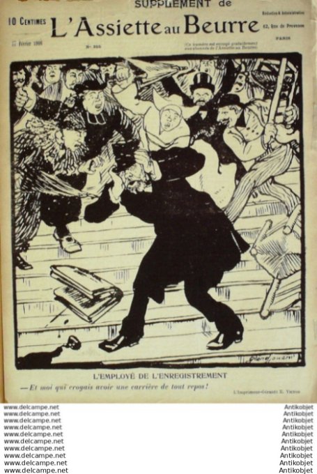 L'Assiette au beurre 1906 # 255 Le demenagement d'Emile Barrere Hrandjouan