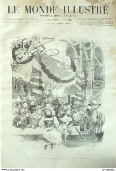 Le Monde illustré 1887 n°1584 Reims (51) Angleterre Spithead Dieppe (76) Suisse Genève