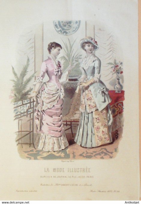 Gravure de mode La Mode illustrée 1882 n°39 (Maison Bréant-Castel)