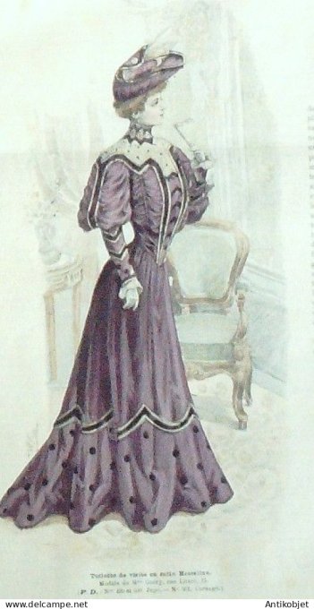 La Mode illustrée journal 1905 n° 05 Toilette de visite en Messaline
