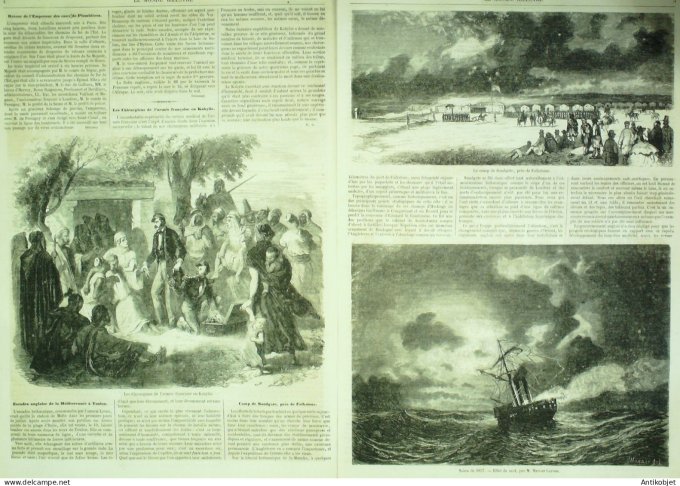 Le Monde illustré 1857 n° 16 Angleterre Sandgate Folkstone Toulon (83) St-Pétersbourg