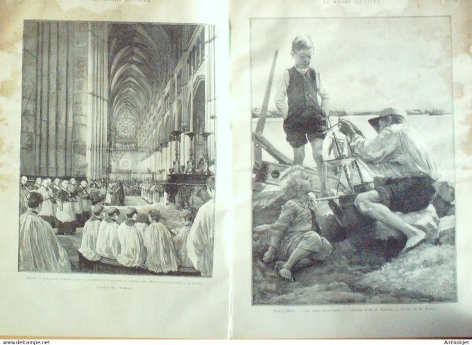 Le Monde illustré 1887 n°1584 Reims (51) Angleterre Spithead Dieppe (76) Suisse Genève