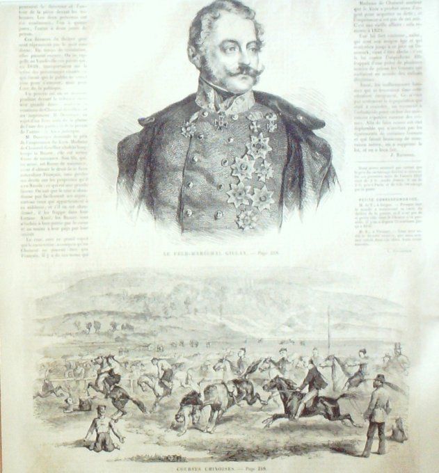 L'Univers illustré 1859 #  56 Hyères (83) courses chinoises Garibaldi en Italie