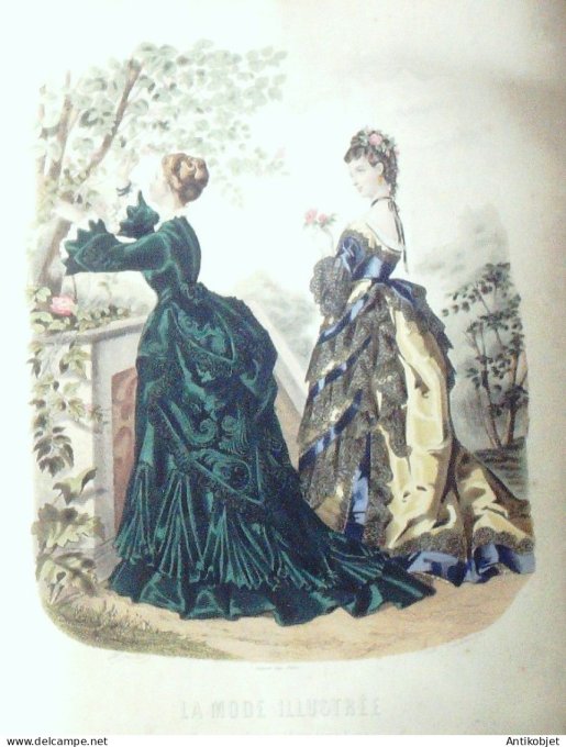 Gravure de mode La Mode illustrée 1873 n°33 (Maison Bréant-Castel)