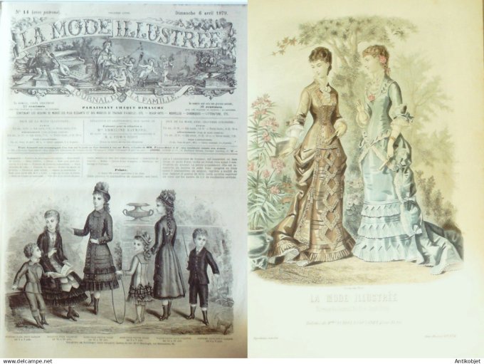 La Mode illustrée journal + gravure associée 1879 #  14