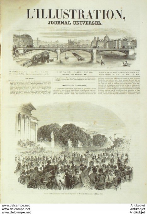 L'Illustration 1849 n°327 Amiral LE RAY et BAUDIN Assemblée Législative