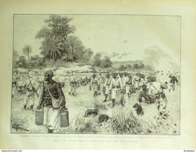Le Monde illustré 1893 n°1867 Dahomey Poguessa Coto Castres (81) Tenue de Dragon