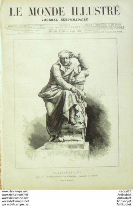Le Monde illustré 1875 n°960 Le Havre (76) St Malo (35) Espagne San Sebastien Barcelone Russie Khiva