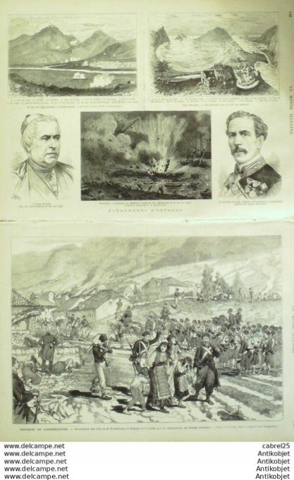 Le Monde illustré 1875 n°960 Le Havre (76) St Malo (35) Espagne San Sebastien Barcelone Russie Khiva