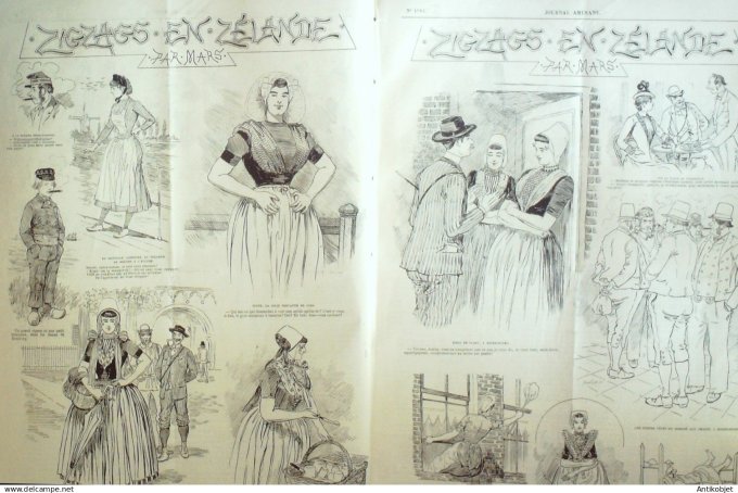 Le Journal Amusant 1890 n°1781 Tarte aux cerises Joies de l'adultère propos de chasse